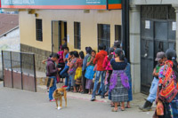 a queue in front of a bank was quite common