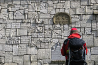 The Nazis destroyed the Jewish tombstones. Later a wall was built out of the pieces