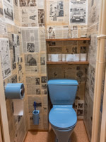 ... and its toilet with original Newspaper articles from the 70ties