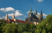 view of St. Vitus Cathedral from the royal garden