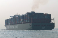 uncountable containers on this enormous ship