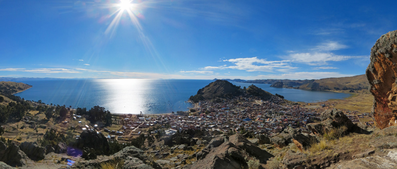 view over Copacabana and Lake Titicaca
