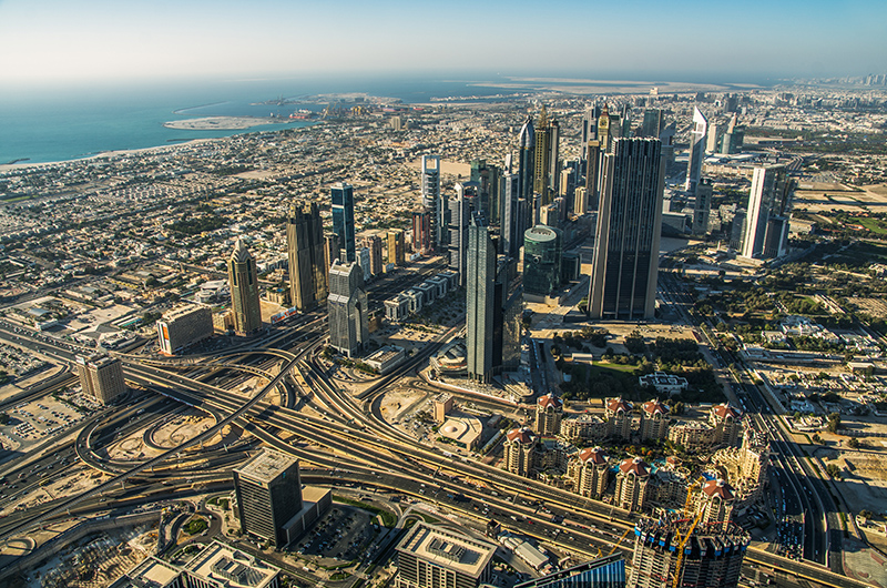 view over Dubai from Burj Khalifa