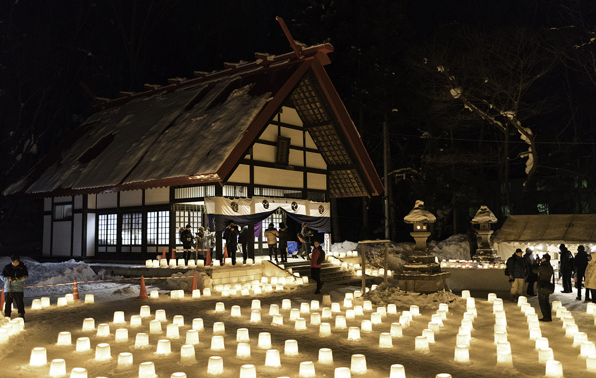 snow candle festival in Jozankei