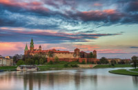 sunset over Wawel Castle