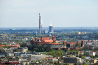 view from Kościuszko Mound to Wawel Hill