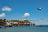 beginning of the runway of Madeira Airport...