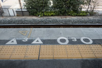 you queue at the indicated position and because the train stops so precise the door will be right in front of where you queued. 